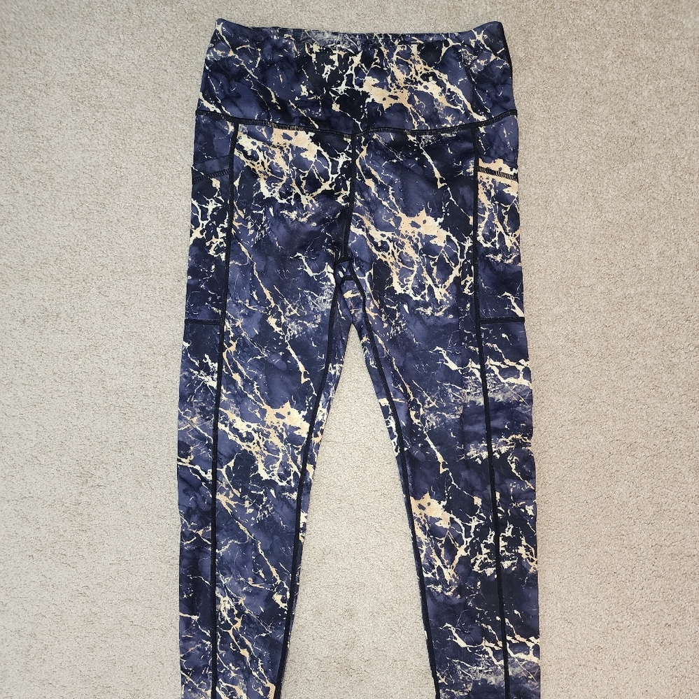CVG Gold Marble full length leggings in size S